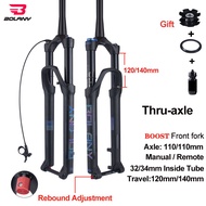 GNBY BOLANY MTB BOOST Front Fork Air Suspension Rebound Adjustment 29 27.5 Travel 120 140mm Inside T