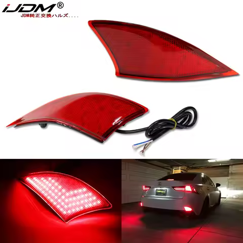 iJDM Car LED Bumper Reflector Lights For 14-20 Lexus IS250 IS350 IS200t IS300 Function as Tail,Brake