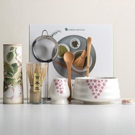 8PS Sakura Design Matcha Set Ceramic Matcha Bowl & Bamboo Whisk & Frother Tea Ceremony Tools