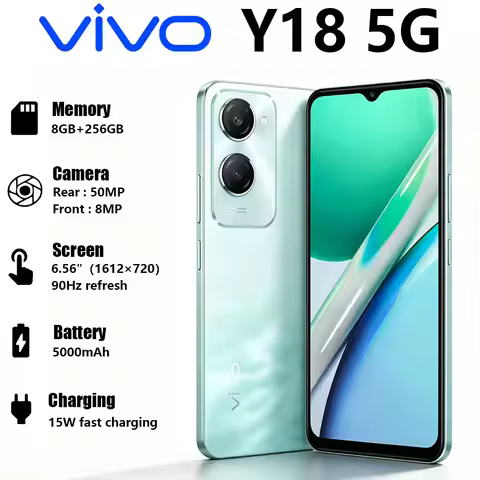 VIVO Y18 5G Global Version Mobile Phone 6.56" 90Hz Big Screen 50MP Camera 5000mAh 15W Fast Charge 8G