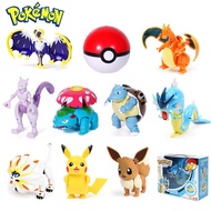 Pokemon Toys Set Action Figures Pikachu/Charizard/Mewtwo/Eevee Kids Transformation Toy Birthday Gift