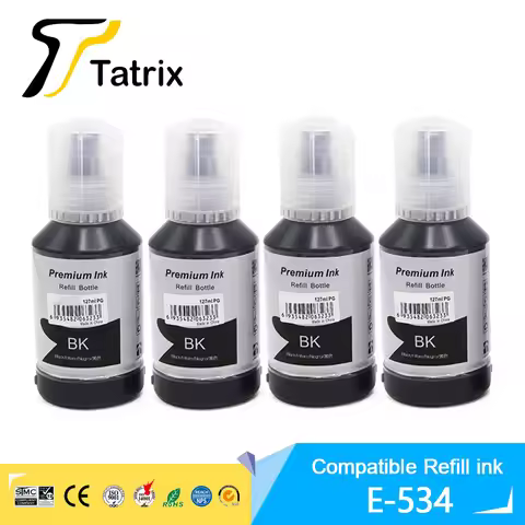 Tatrix For Epson 534 Black Compatible Bulk Bottle Refill Ink for Epson EcoTank M1100/M1180/M1120/M21
