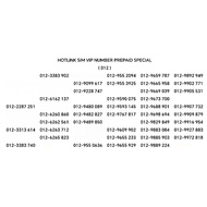 Hotlink Sim VIP Number Prepaid Special ( 012 )
