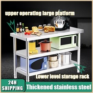 Stainless steel worktable Round corner worktable Stainless steel cooktop Kitchen storage table count
