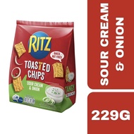 Ritz Toasted Chips Sour and Onion 229g++ ริซท์ โทสเต็ดชิปส์ ซาวร์ครีม แอนด์ ออเนียน 229 กรัม