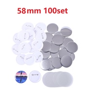 Badge Pin เหรียญเข็มกลัดวงกลม เข็มกลัดวงกลม ขนาด 32 44 58 75mm จำนวน 100 ชิ้น สำหรับเครื่องปั๊มเข็มก