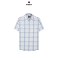 Aristino Men's Shirt Slim Fit form, elegant, masculine white-blue checkered pattern - ASS134AS2