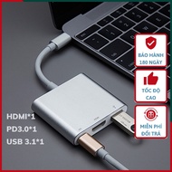 Type C Hub 3in1 - USB Type-C to HDMI HUB conversion port, USB 3.0, PD Type-C for Macbook Laptop, Pho