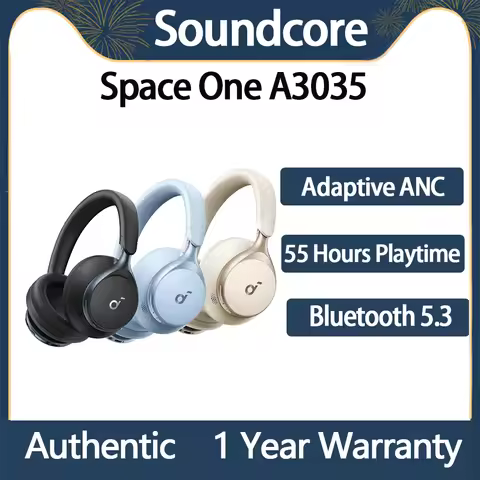 Original Soundcore Space One A3035 ANC Wireless Bluetooth Headphone LDAC Hi-Res Audio Earphone Stron