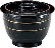 Yamasita Craft 11596250 Loco Kuro Cover Bowl, Black Painted in Black Gold Line, 4.8 x 4.8 x 3.8 inch