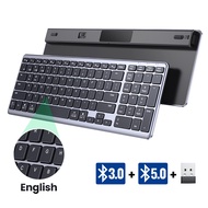 UGREEN 99-Key Bluetooth 2.4G Wireless Keyboard Metal Shell Compatible with Computer PC MacBook Pro MateBook Laptop Phone Model: KU005 Silver One