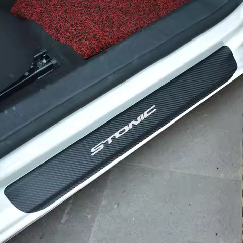 Carbon Fiber Car Door Sill Decoration Film Stickers Anti Scratch None Slip Door Sill Guard Lnterior 
