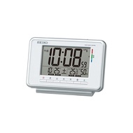 Seiko Clock SQ775W SEIKO is a Seiko digital radio-controlled alarm clock with weekly alarm and calendar display of comfort, temperature, and humidity in white.