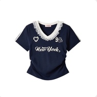 V-Neck Lace Top Women