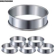 ONLYGOODS 6 pcs English Muffin Ring Set, 3.2'' Silvery Multipurpose Stainless Steel Ring Set, Conven