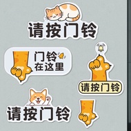 Decorative Stickers d sticker Creative Cartoon Please Press Doorbell Cat Cat Claw Sign Stickers Hous