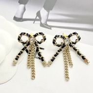 Earrings Hollow Leather Bow Chain Earrings 2YME