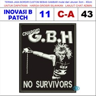CHARGED BRAND LOGO EMBROIDERY PATCH GH NO SURVIVORS C-A43