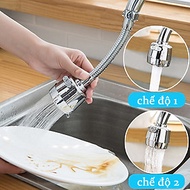 Vòi Rửa Chén Bát Tăng Áp Nhựa Mạ Điện Nối Dài 2 Chế Độ Nước Xoay 360 Độ Tiết Kiệm Nước , Không Rỉ Sé