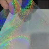 50 แผ่น Sparkle Holographic สติกเกอร์กระดาษ 2.9*4.1 นิ้ว Glitter CLEAR Holographic ซ้อนทับฟิล์มลามิเ