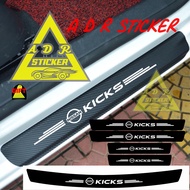 5pcs 3D carbon sill plate stickers for kicks cars, 3D carbon stickers for nissan Kicks car footrest 