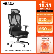 (Ready Stock)HBADA P1 Ergonomic Chair with 3D Adjustable Headrest & Armrests | Mesh Gaming Chair