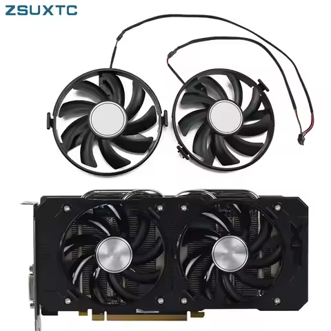 2Pcs GPU VGA Cooler FDC10H12S9-C FY09010H12LPB Cooling Fan For Radeon XFX R9 380 X R7 350 360 370 Gr