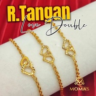 Rantai Tangan Love Double Emas 916 Original Gelang Emas 916 Tulen Rantai Tangan Emas 916 Bajet Murah