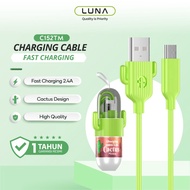 Luna Cable Data Fast Charging 2.4A Micro USB Kabel Data Cactus PDP