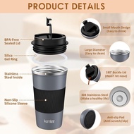 KETIEE Travel Coffee Mug Spill Proof 12oz, Insulated Reusable Coffee Cups with Seal Lid, Vacuum Stai