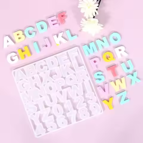 Alphabet Epoxy Resin Silicone Mold Letter Number Mould DIY Keychain Earring Pendant Epoxy Resin Jewe