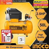 INGCO INDUSTRIAL 50L Air Compressor 2.5HP AC25508P + FREE T HANDLE &amp; BITS •BUILDMATE• IPT