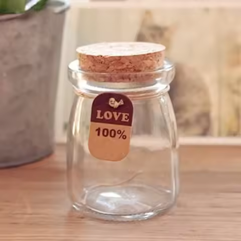 Lead-Free Small Lucky Star Glass Bottle Cork Pudding Gift Wish Yogurt Milk Party Supplies Bottles Ca
