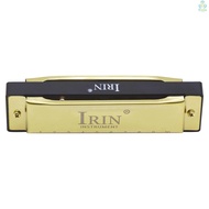 IRIN 10 Holes Instrument Beginners Christmas Wind harmonica G- 20 Mouthorgan with Box Gift Lovers Key 20 Tones Gold for Music of G Blues ABS