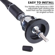 <br>Car Roof Radio Antenna 17inch Rubber AM-FM Antenna with 180-Degree Swivel Base and 51" Cable Fle
