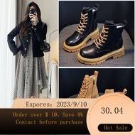 🌈Dr. Martens Boots Women2022Autumn New Platform Height Increasing Insole Single-Layer Boots Worker Boots Genuine Leather