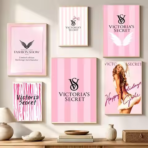 Fashion Brand V-Victoria Secret Poster High-definition waterproof stickers, suitable for home décor,