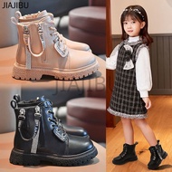 Cute Girls Martin Boots Fashion Kids Shoes Warm Winter Boots Korean Fashion Black Platform Martin Boots British Style Round Toe Kids Short Boots Non-slip Round Toe Cosplay Dance Boots Performance Shoes College Style Small Leather Boots Pink Ankle Boots