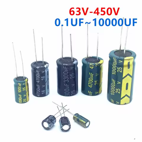 63V 100V 200V 250V 400V 450V High Frequency Low ESR Aluminum Capacitor 10UF 22UF 47UF 68UF 100UF 150