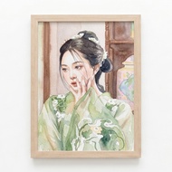 Custom Watercolor Painting Gift Aesthetic Wooden Frame - Custom Gift Box Photo Frame 5R 8R