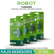 Robot ROCCO108 ROCCO116/132 ROCCO164 Flashdisk 8GB 16GB 32GB 64GB Dual OTG Interface USB and Type C 