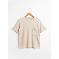 ABIGAIL Children's Oversized Waffle T-Shirt Boys' Pocket T-Shirt Girls' T-Shirt Boys' T-Shirt