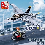 Sluban Bricks Army Airplane Jet Airplane 682 pcs F/A-18E Super Bumblebee Block M38 B0928