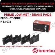 BREMBO GENUINE DISC BRAKE PAD (FRONT, REAR) FOR LEXUS GS200 GS250 GS300 GS350 GS450 [ARL10, GRL11, G