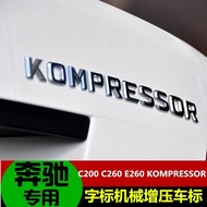 1 x ABS Chrome/Black Mercedes-Benz Kompressor logo Car Rear Trunk Body Decal Emblem Badge Car Sticke