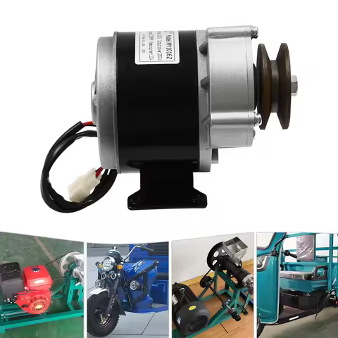 12V 250W Gear Reduction Electric Motor with Belt Pulley DC Motors Reductor for E‑bike Scooter