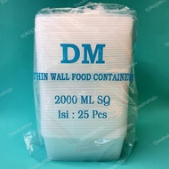 Sale - Termurah Kotak Makanan/Thinwall Square Dm 2000Ml/2000 Ml