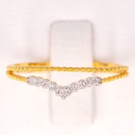 Happy jewelry Wing Ring Diamond Real Gold 37.5% ME846