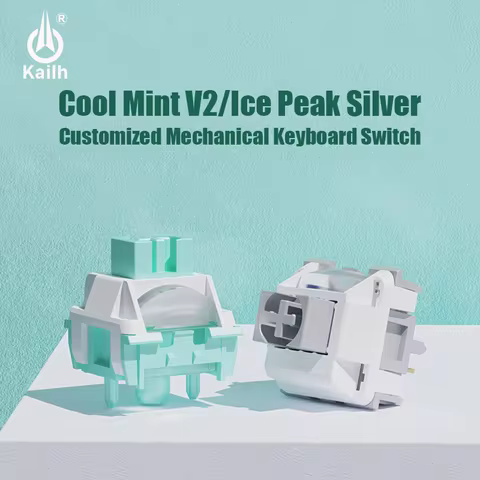Kailh Light Pressure Linear Cool Mint V2 Keyboard Switch Quick Conduction Ice Front Silver Switch Cu