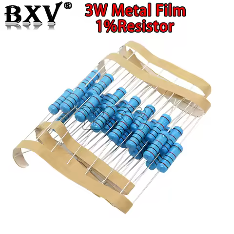 3W Metal Film Resistor 1% 10PCS/LOT 1R ~ 1M 1R 4.7R 10R 22R 33R 47R 1K 4.7K 10K 100K 1 4.7 10 22 33 